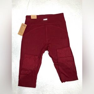 PINK VICTORIA SECRET sport red velvet colored leggings